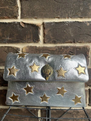 Новый с Ярлыками $245 Курт Гейгер Лондон средний мягкий Kensington металлический звезда через плечо серебро - Изображение 1 из 4