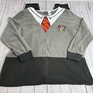 Harry Potter Schlafanzug Gryffindor Erwachsene Damen Einteiler Größe 2XL grau durchgehender Reißverschluss - Bild 1 von 8
