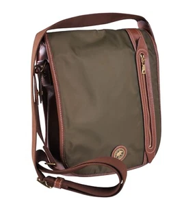 Bolso Bandolera Hunting World Verde Batu Cruz Cuero Marrón - Imagen 1 de 10