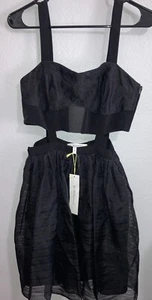BCBG Generation Vestido Negro Recortado Tul Superpuesto Cami Sujetador Top Nuevo con Etiquetas Talla 6 - Imagen 1 de 8