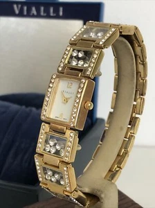 Vialli Ladies Quartz Gold-Plated Bracelet Watch & Box - Picture 1 of 8