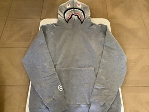 Authentic a bathing ape bape shark pullover hoodie gray men’s M new sale - Picture 1 of 11