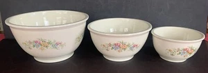 Vtg Floral Homer Laughlin/Kitchen Kraft Oven Serve 3 Nesting Bowls & Pie Plate - Picture 1 of 22