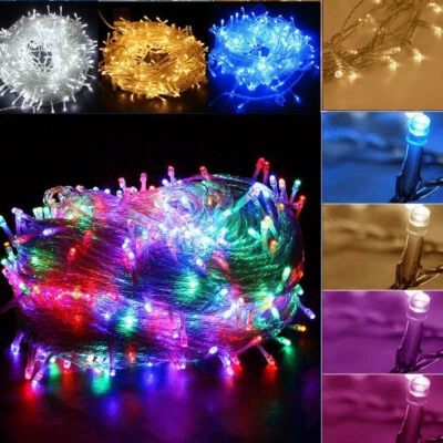 10M-50M LED Fairy String Lights Christmas Outdoor Garden Decor Mains Plug In UK - Image 1 of 4