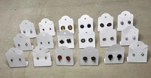18 Pairs of Stud Pierced Fashion Earrings Lot Vintage Assorted Colors and Styles - Picture 1 of 6