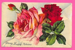 Many Happy Returns with a Rose - Posted 1912 Pendleton SC - Postcard - Picture 1 of 2