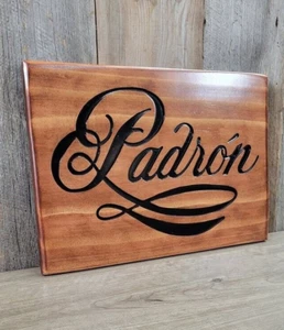 Padron Cigar Carved Cigar Sign Man Cave Wall Decor Wood Bar Sign Hand Carved - Picture 1 of 11