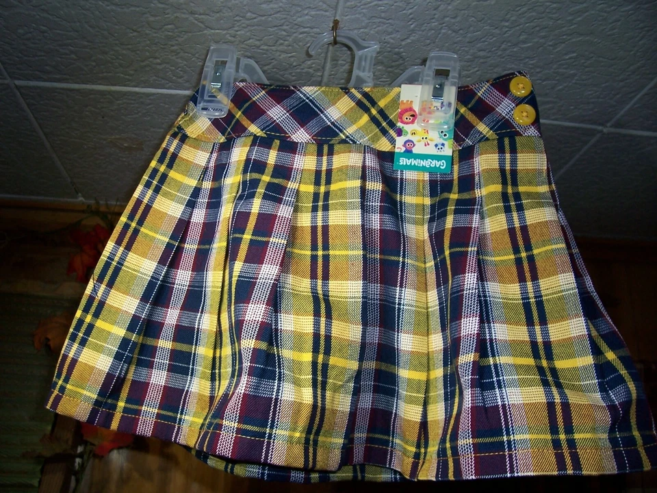GARANIMALS NIÑAS AMARILLO ROJO ESCOCÉS SKORT TALLA 4T CINTURA ELÁSTICA JUEGO INFORMAL NUEVO Foto 1 de 1