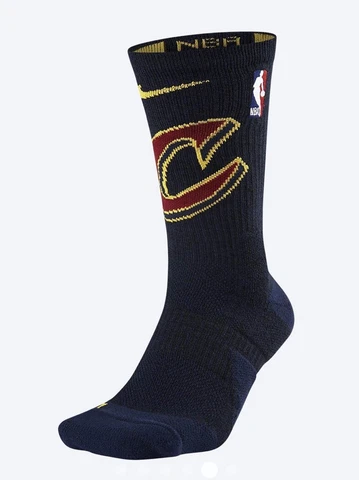NIKE Elite NBA Cleveland Cavaliers NAVY BLUE Red Gold Crew Socks NEW Mens M 6-8 Cover