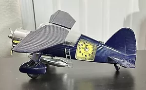 Vintage Art Deco British Lysander Aeroplane Airplane Alarm Clock - Picture 1 of 7
