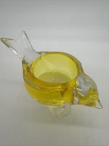 Studio Silversmiths Crystal Glass Yellow Bird Votive Tea Light Candle Holder - Picture 1 of 14
