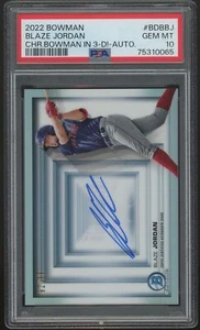 Bowman 2022 cromo Blaze Jordan Bowman en 3D automático 92/99 PSA 10 Red Sox BDB-BJ - Imagen 1 de 2