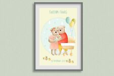 Personalised Daddy Bear, Mummy Bear, Baby Bear  Kids Room print Poster Boy Girl