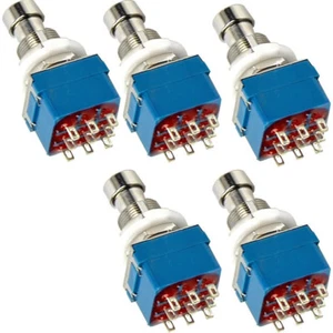 5 X Fußschalter Foot Switch Einbau Schalter 3PDT 9Pin Wahres Bypass Metall - Bild 1 von 8