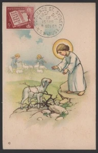 1960 Australia CHRISTMAS Theme Angels Unused Maxi Card # 2 - Foto 1 di 2
