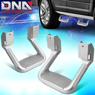 2Pc Universal For Chevy GMC Dodge Ram Truck Pickup SUV Silver Aluminum Side Step - Image 1 of 4