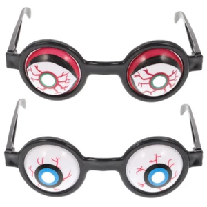 2 Pcs Crazy Eye Glasses Blood Shot Eyes Adult Costume Eyeball Punk Sunglasses - Picture 1 of 12