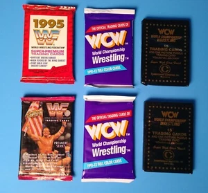 Vintage Wrestling Trading Cards 6 Pack Lot WWF Action Packed 1994 1995 WCW 1991 - Picture 1 of 2