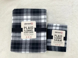 Pottery barn teen Element Plaid Organic Flannel Duvet Cover & Sham 2pc Twin - Picture 1 of 6