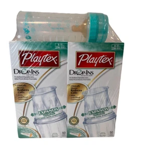 Playtex Nurser Bottle & Drop-Ins Liners 2 Boxes 50ct 8-10oz Sealed - Picture 1 of 3
