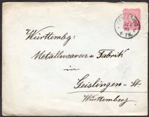 2781 GERMANY PS STATIONERY ENVELOPE 1888 RENGEBURG - GEISLINGEN - Picture 1 of 2