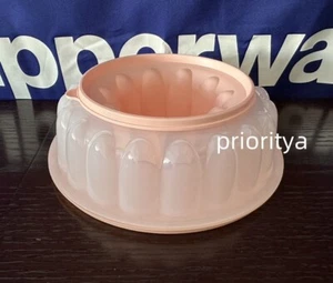 Tupperware Große Gelatine Gelee Dessert Jel-Ring Form 6 Tassen Pfirsich Rosa Dichtung Neu - Bild 1 von 3