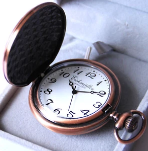 Eichmüller Quartz Savonnette reloj de bolsillo analógico con mosquetón, cadena y caja - Imagen 1 de 3