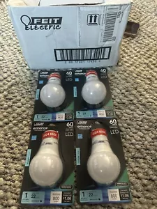 4-PACK Feit Electric 60W 800Lumens GU24 Dimmable LED Bulb 5000K BPOM60DM/950CA - Picture 1 of 2