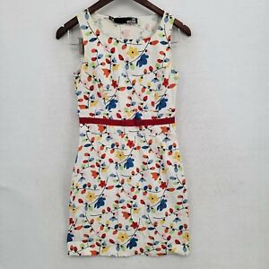 Love Moschino White Multicolor Floral Dress Womens sz 2 GUC