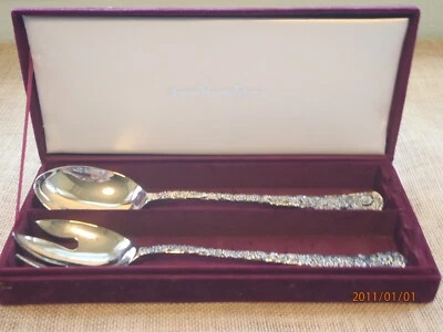 Juego de ensalada Godinger American Silversmiths Collection Silverplate Repousse Foto 1 de 4