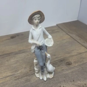 Vintage Tengra Boy With Goose Porcelain Figurine Made In Spain - Picture 1 of 5