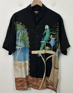 Camisa Hawaiana De Colección Tori Richard Para Hombre Talla M Años 80 Artística Loro Bebida Playa - Imagen 1 de 12