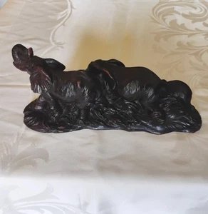 Beautiful Herd Of Elephants Sculpture Trunk up - Picture 1 of 2