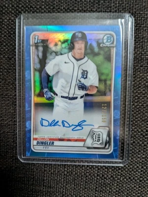 2020 Bowman Chrome Draft 1st Dillon Dingler Blue Refractor Auto /150 Tigers - Image 1 of 3