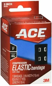 3M Ace Compression Elastic Bandage Adjustable Support 3 Inch Black 1 ct 2 Pack - Picture 1 of 7