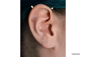 PIERCINGLINE Piercing Stecker Chirurgenstahl Labret mit Innengewinde OPALSPITZE - Bild 1 von 4