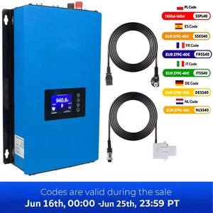 1KW 2KW Solar Grid Tie Inverter per Pannello Solare Batteria 1000W 2000W Limitat - Foto 1 di 24