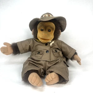 Vintage 1994 Hosung Affe Schimpanse Plüschpuppe/Handpuppe Safari quietscht FUNKTIONIERT! - Bild 1 von 7