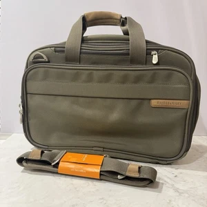 Briggs & Riley 231X-7 Double Expandable Carry-On Travel Bag Olive Green w Strap - Picture 1 of 15