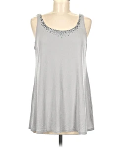 Eileen Fisher Woman Plus Sz 2X Light Gray Sleeveless Silk Top Tunic Shirt Blouse - Picture 1 of 4