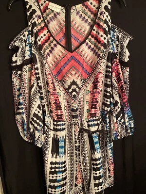 Multi Color Bisou Bisou Womens Romper Size XS Foto 1 de 4