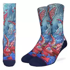 Calcetines activos Shark Vs Kraken para hombre talla 8-13 buena suerte novedad moda nuevos - Imagen 1 de 1