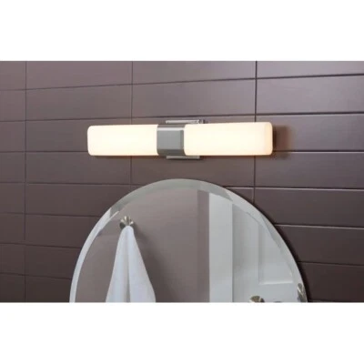 Luz de tocador LED rectangular bronce 18 pulgadas Allen & Roth Annaleigh 1 luz VBL8-18BZ Foto 1 de 4