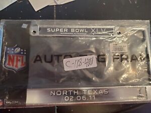 SUPER BOWL XLV- GB PACKERS -NFL CHROME LICENSE PLATE TAG FRAME North Texas- NWT 