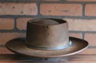 Retro Pork Pie Hut Wollfilz breitkrempiger Herren Jazzhut mit flachem Boden