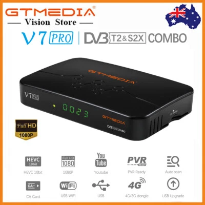 Pro Twin Tuner FTA DVB-S/S2X/T2 Satellite TV Receiver H.265 Set Top Box PVR WIFI - Image 1 of 4