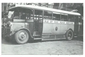 ISLE OF MAN -  IOM ROAD SERVICES, 1928 THORNEYCROFT BUS Reprint Postcard - Picture 1 of 1