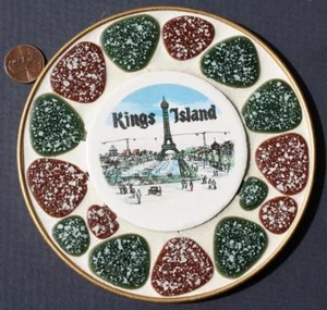 Cincinnati Ohio Kings Island Amusement Park Eiffel Tower Rock Trivet Vintage ++ - Picture 1 of 1