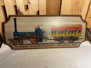 Letrero de madera vintage de Yorkraft Inc ~ The Genl. Tren Washington ~ Ferrocarril P&C - Imagen 1 de 7