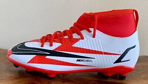 Kids Nike Mercurial Superfly 8 Club Kids Soccer Cleats size 5Y or 5.5Y White/Red
